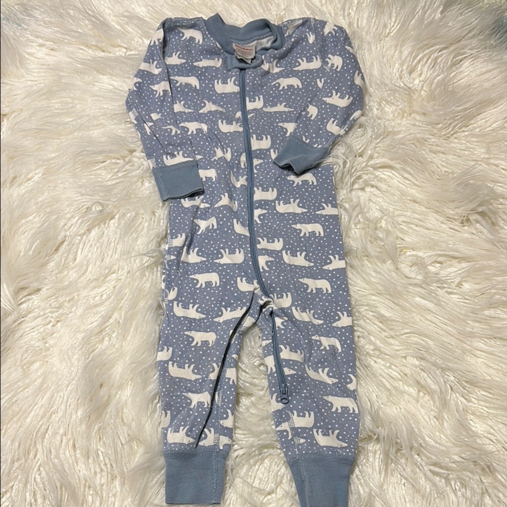 Hanna Andersson Light Blue Onesie with Bear Design